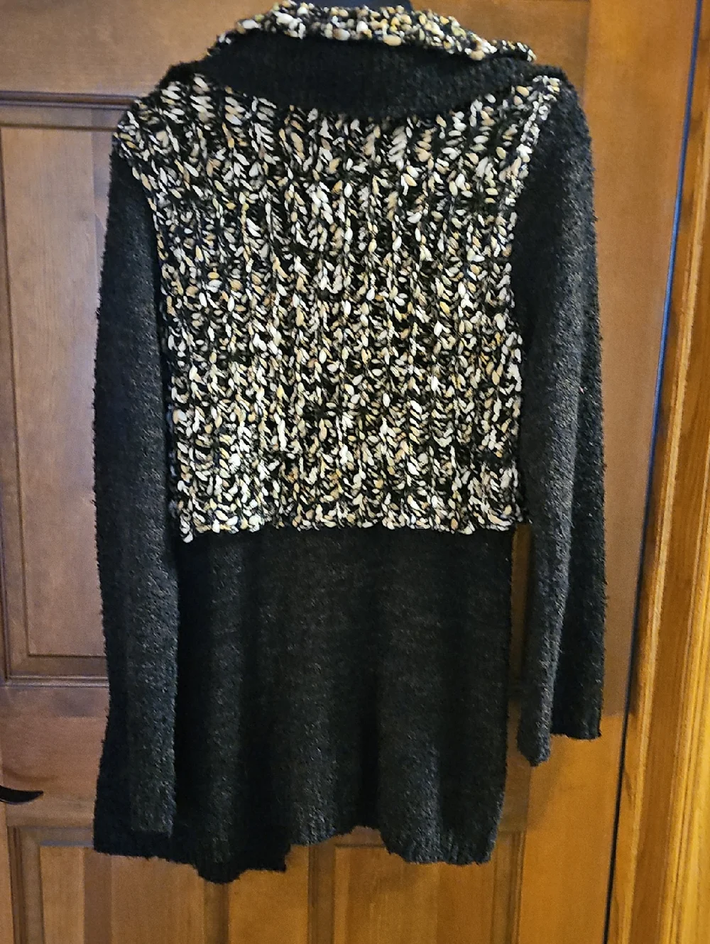 CURIO COPYRIGHT BROWN & Cream Textured Knit Women's Sweater Cardigan EUC - Picture 5 of 5